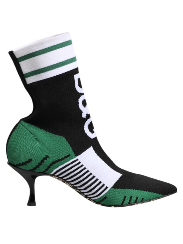Dolce & Gabbana Green Stretch Sock Style Ankle Boots Shoes