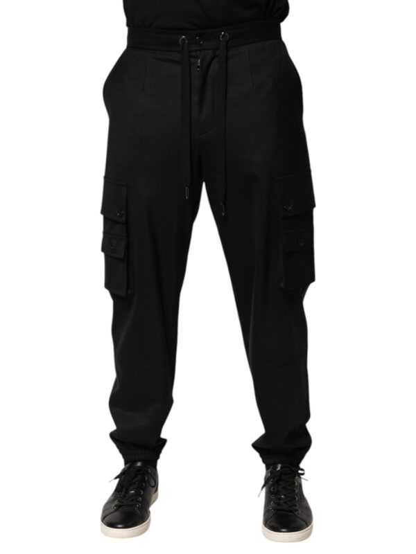 Dolce & Gabbana Solid Black Cargo Jogger Men Sweatpants Pants