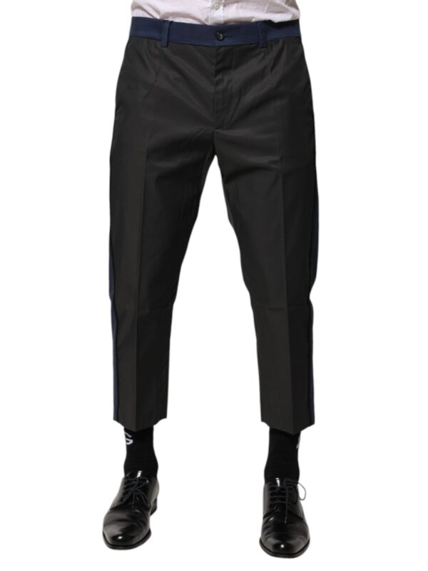 Dolce & Gabbana Gray Blue Cotton 3/4 Chinos Crop Trouser Pants