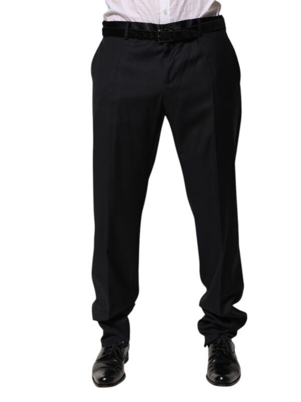 Dolce & Gabbana Black Wool Men Formal Dress Trouser Pants
