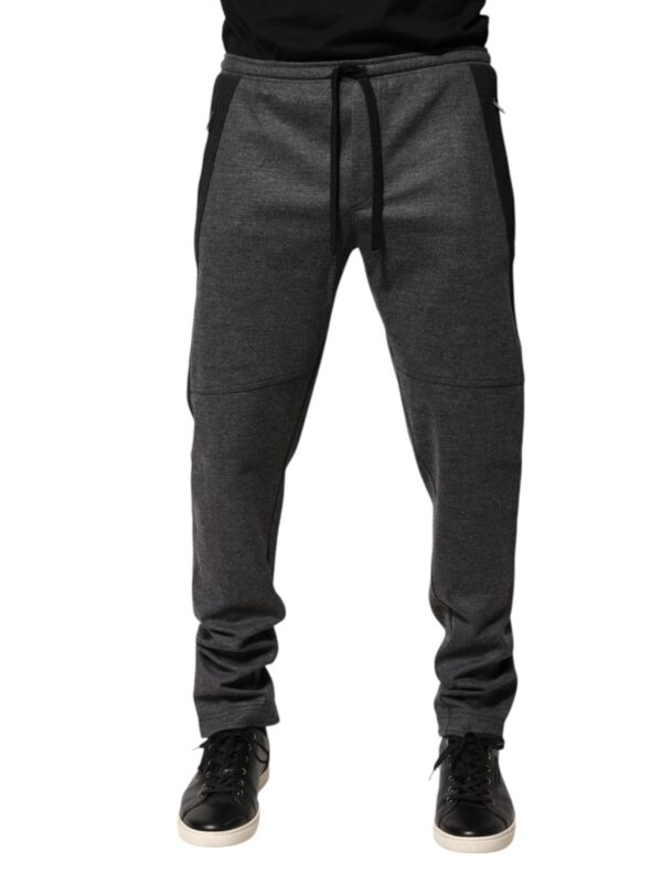 Dolce & Gabbana Gray Black Wool Blend Jogger Sweatpants Pants