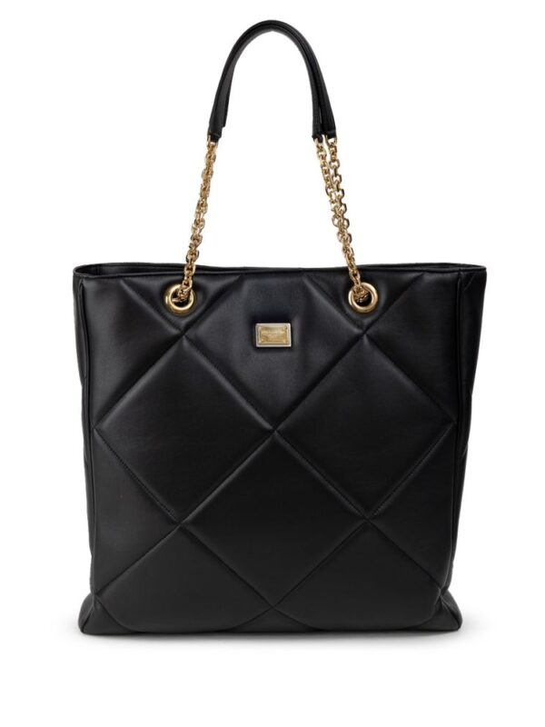 Dolce & Gabbana Black Leather Tote Bag