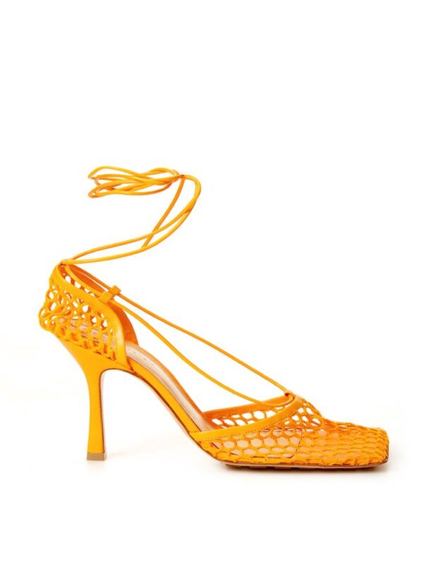 Bottega Veneta Orange Fabric And Leather Pump