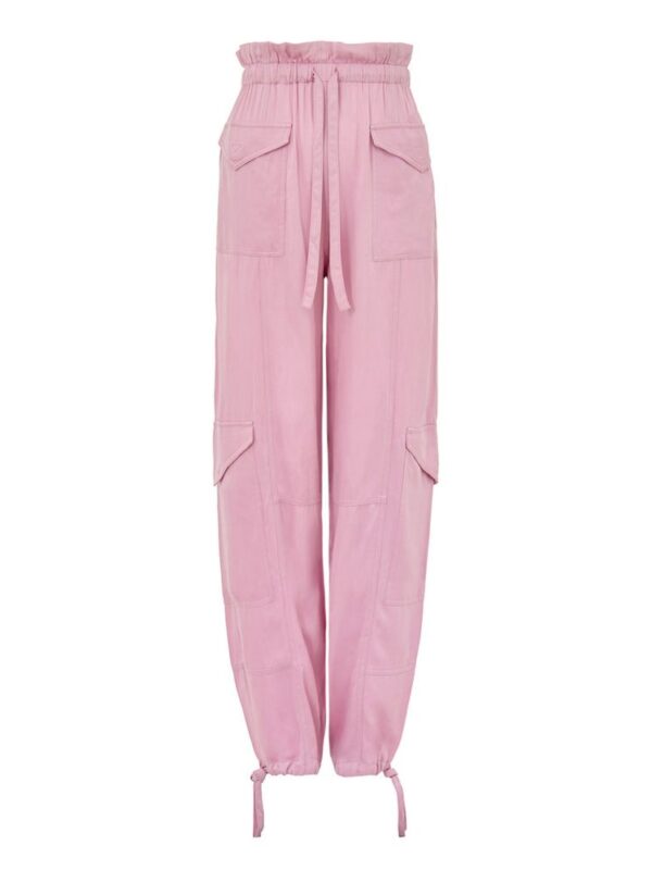Ganni Pink Satin Cargo Pant