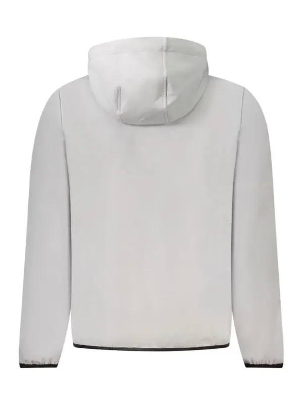 White men's hoodie with a minimalist design, front zipper, and adjustable drawstrings, perfect for casual or athleisure wear. Crafted from soft, durable fabric for comfort and style.