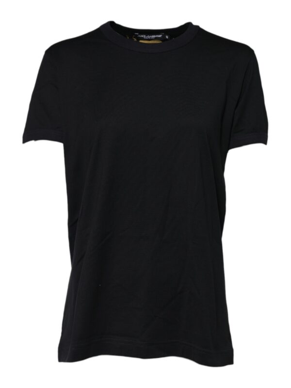 Dolce & Gabbana Black Cotton DG Print Short Sleeve Top T-shirt