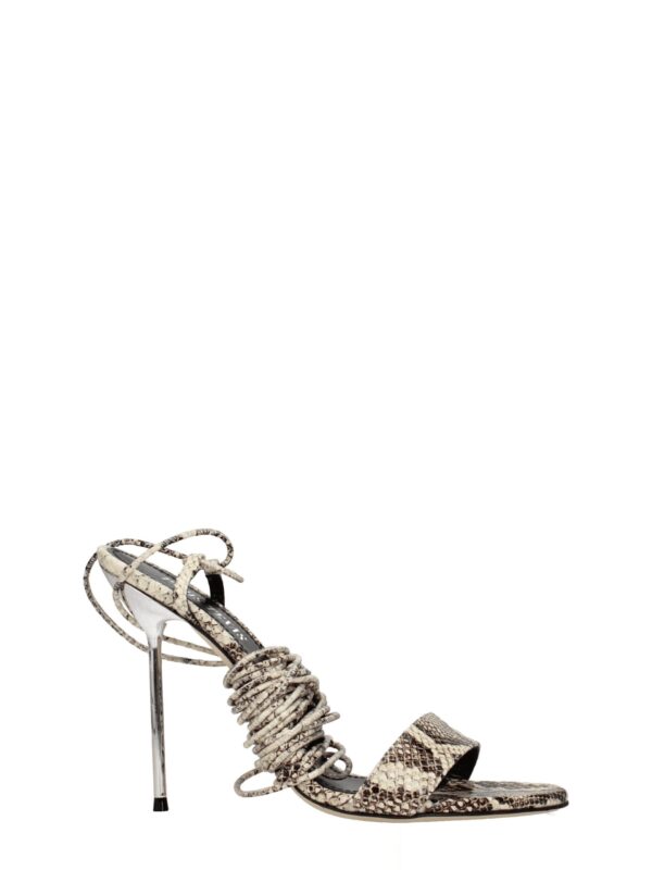 Paris Texas Beige Leather Stiletto Heels Sandals