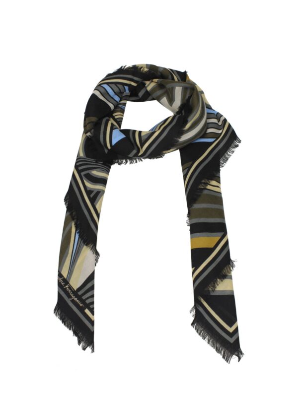 Salvatore Ferragamo Black Wool Foulards