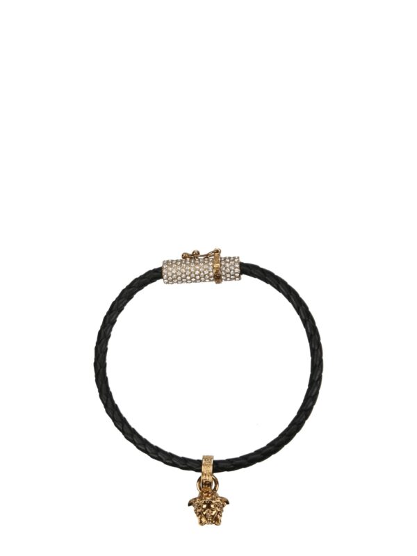 Versace Black Leather Bracelets