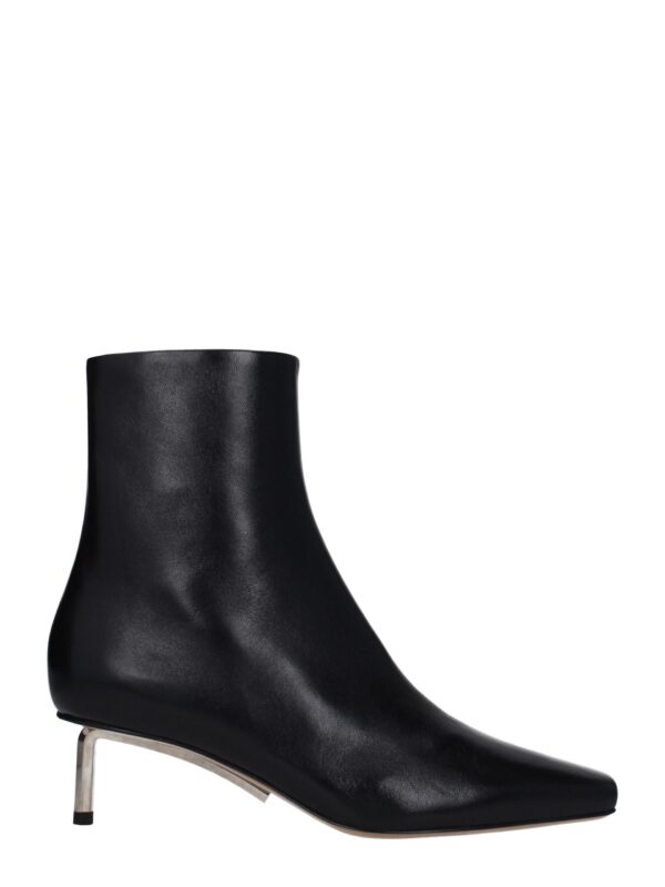 Off-White Black Leather Ankle Boots