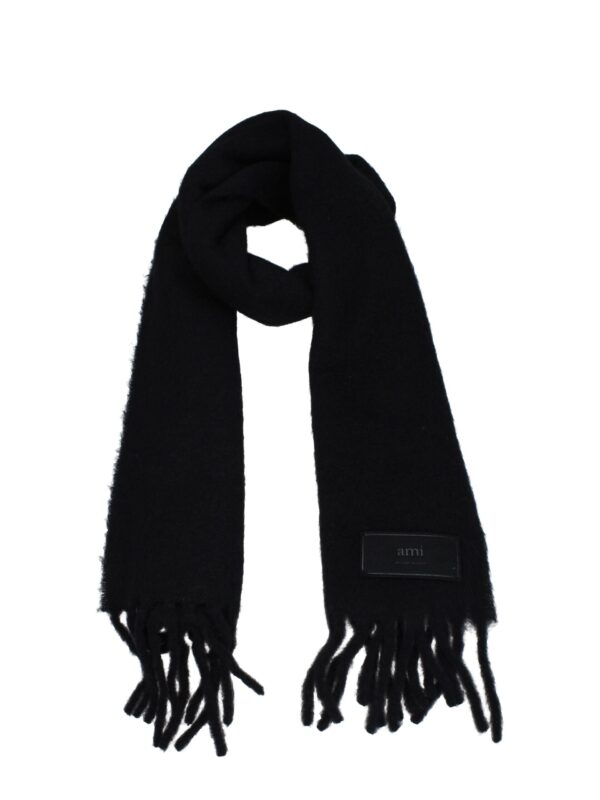Ami Paris Black Leather Scarves