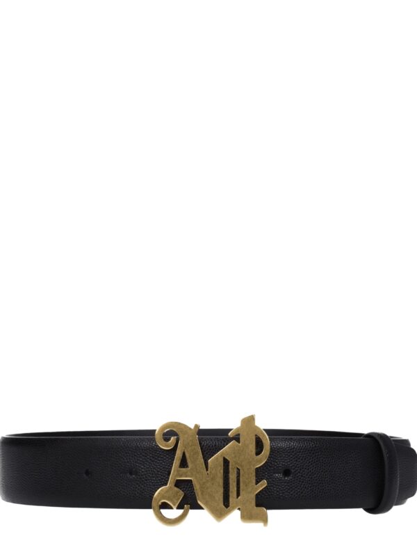 Palm Angels Black Leather Regular Belts