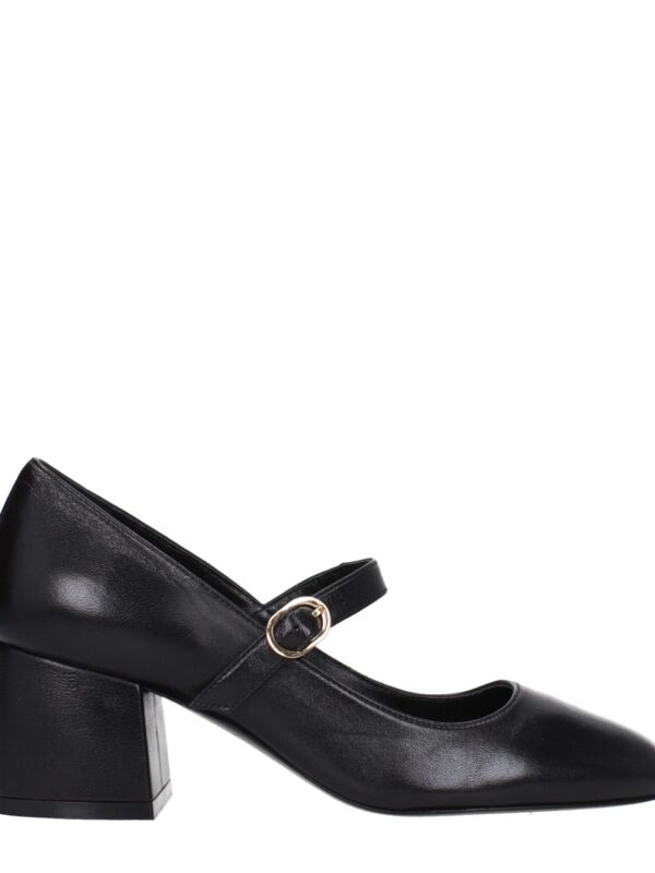 Stuart Weitzman Black Leather Mid Heel Pumps