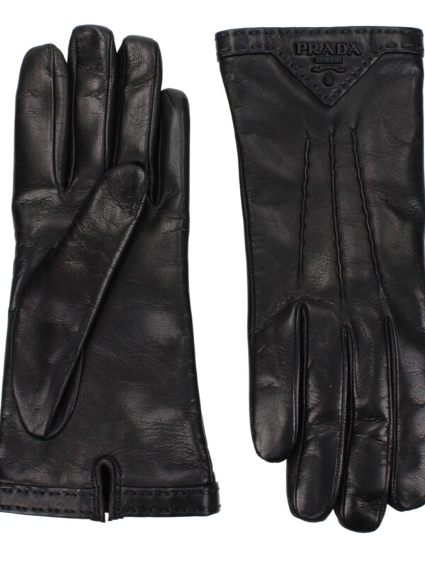 Prada Black Leather Gloves