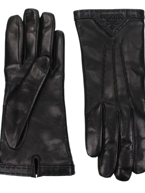 Prada Black Leather Gloves