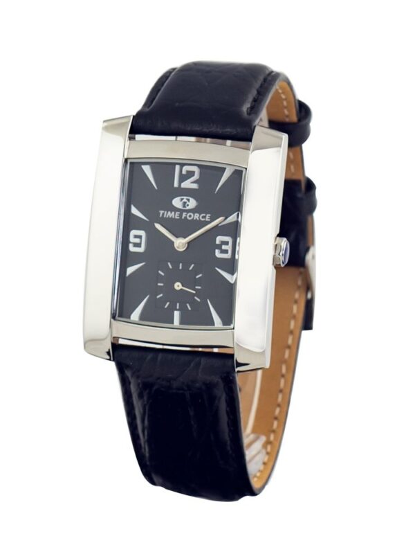 Time Force Black Leather Watch