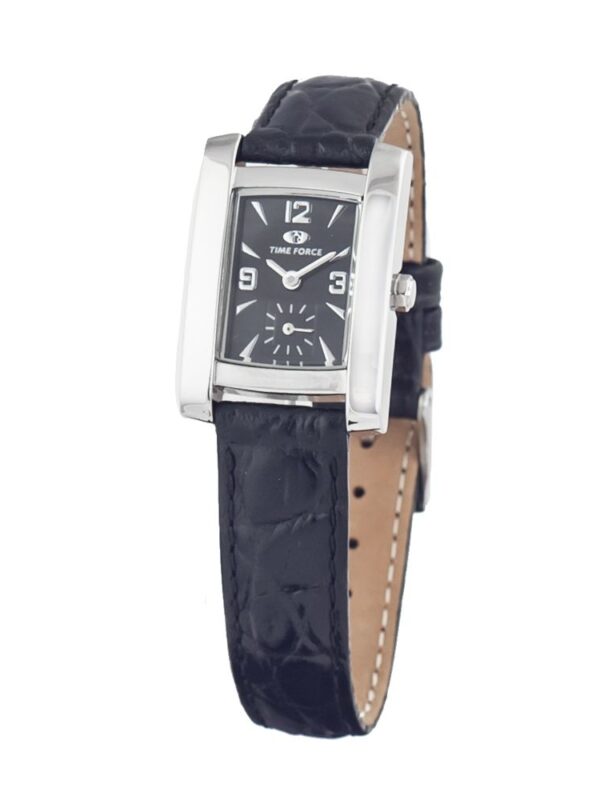 Time Force Black Leather Watch