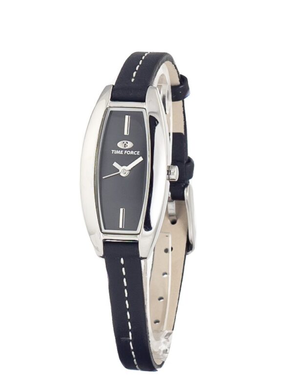 Time Force Black Leather Watch
