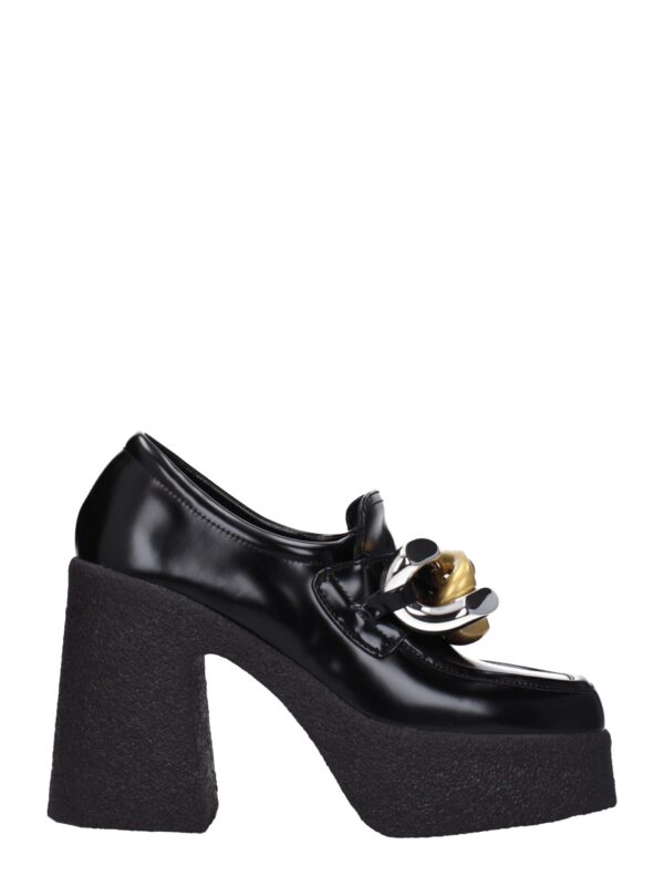 Stella McCartney Black Leather Platform Loafers
