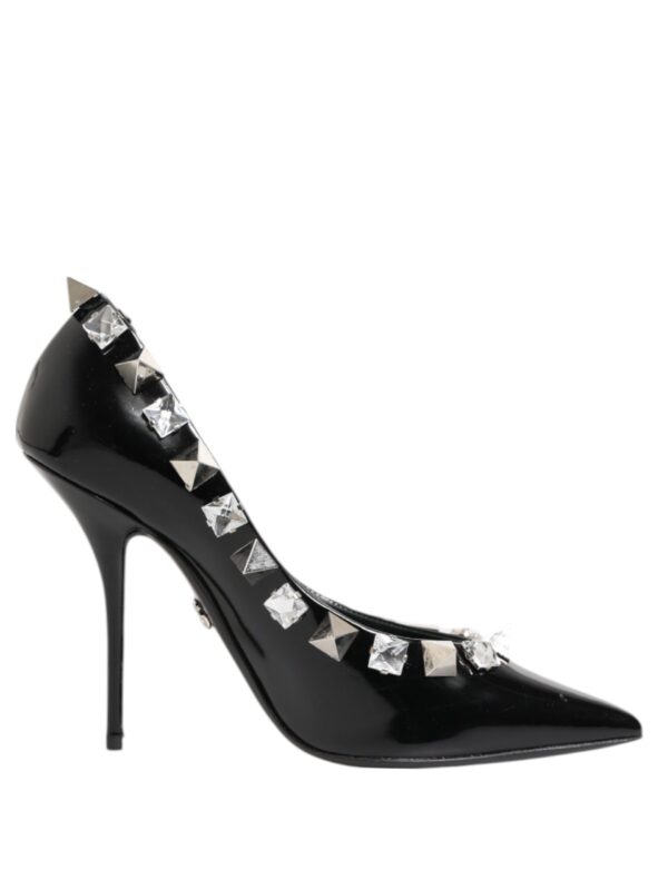 Dolce & Gabbana Black Crystals Studs Stiletto Pumps Shoes