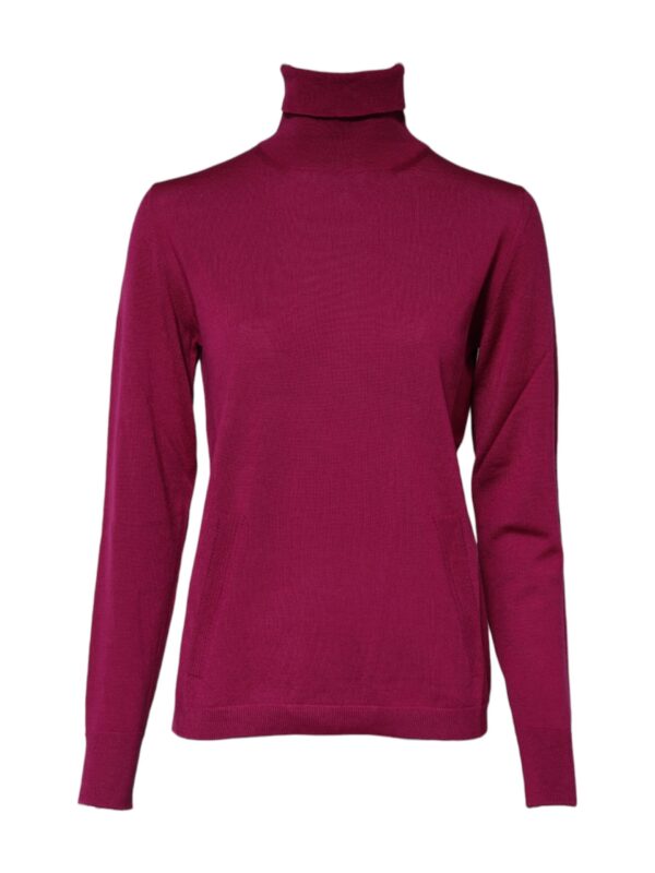 Dolce & Gabbana Fuchsia Wool Long Sleeves Turtleneck Sweater