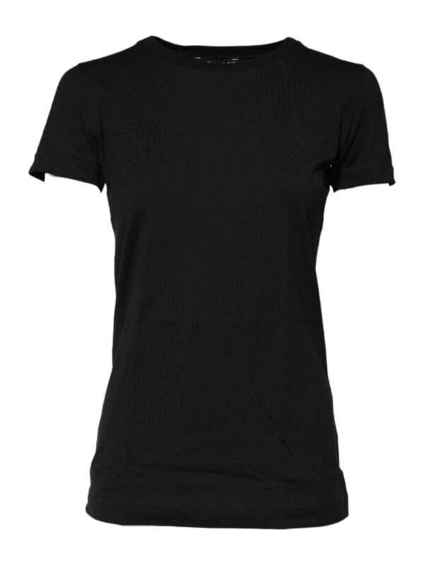Dolce & Gabbana Black Short Sleeves Crew Neck Top T-shirt