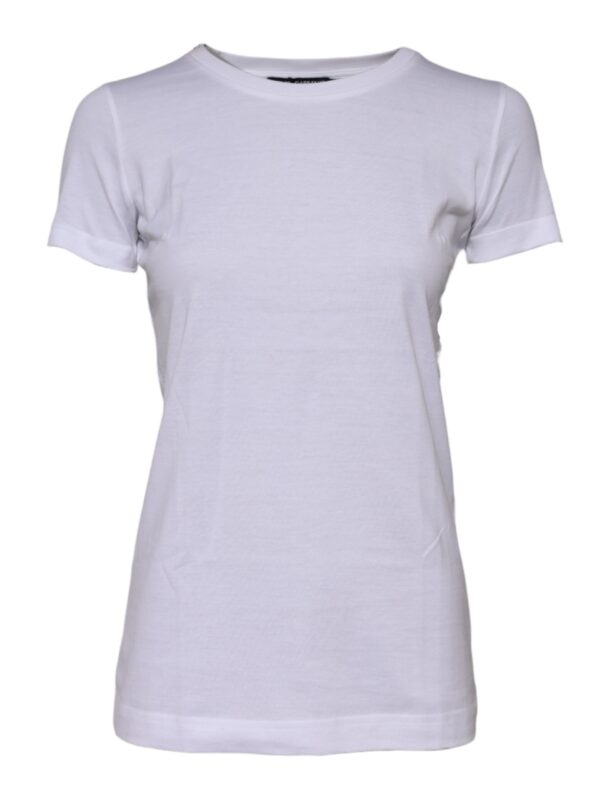 Dolce & Gabbana White Cotton Crew Neck Short Sleeves T-shirt