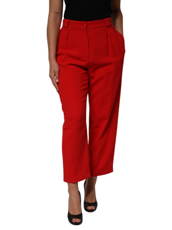 Dolce & Gabbana Red HighWaist Straight Women Trouser Pants