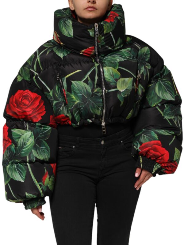 Dolce & Gabbana Multicolor Floral Puffer Coat Full Zip Jacket