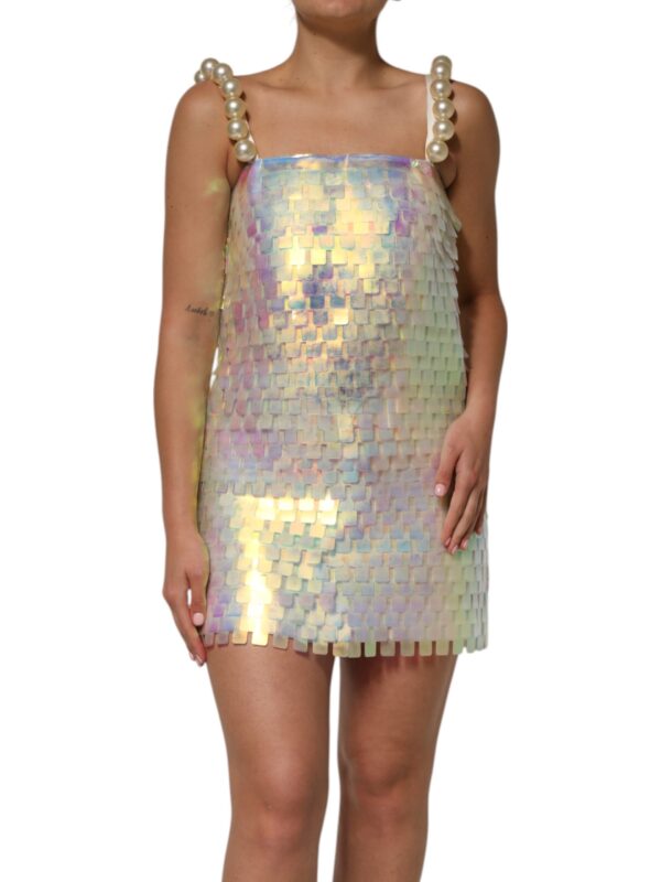 Dolce & Gabbana Multicolor Sequin Holographic Mini Dress