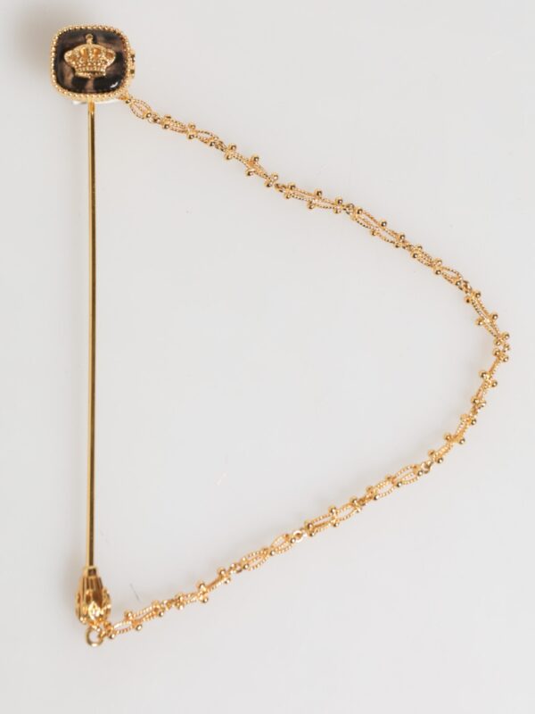 Dolce & Gabbana DG Crown Gold Chain Mens Accessories Brooch Lapel Pin