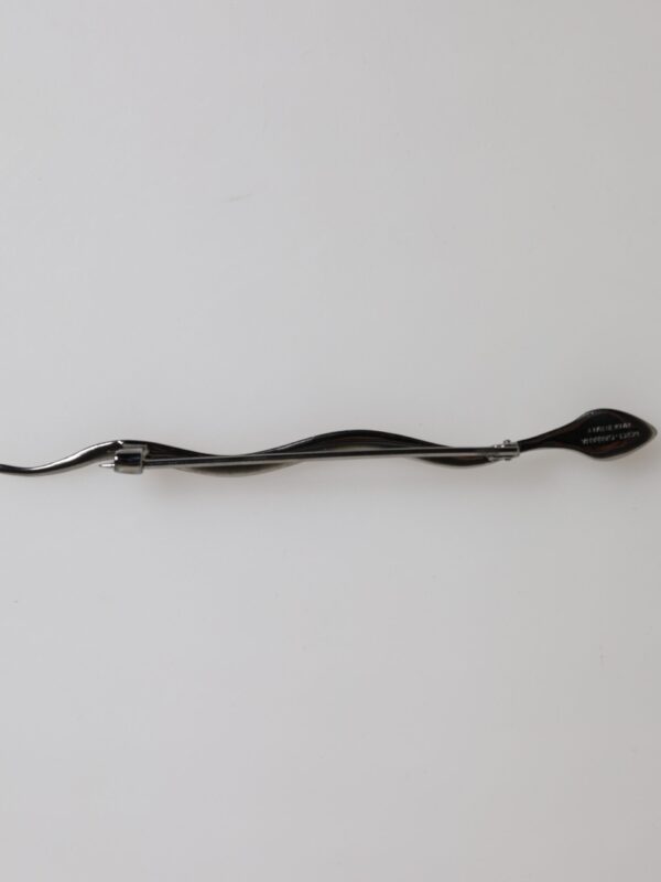 Dolce & Gabbana Black Brass Crystal Spilla Serpente Mens Brooch Pin