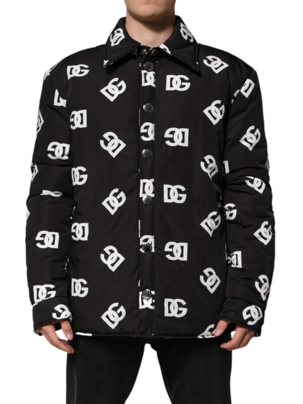 Dolce & Gabbana Black DG Monogram Nylon Windbreaker Jacket