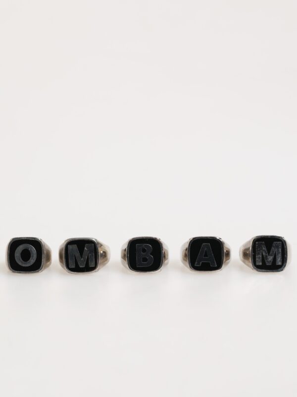 Dolce & Gabbana Silver Tone Brass Lettering Set 5 Pieces Adjustable Ring