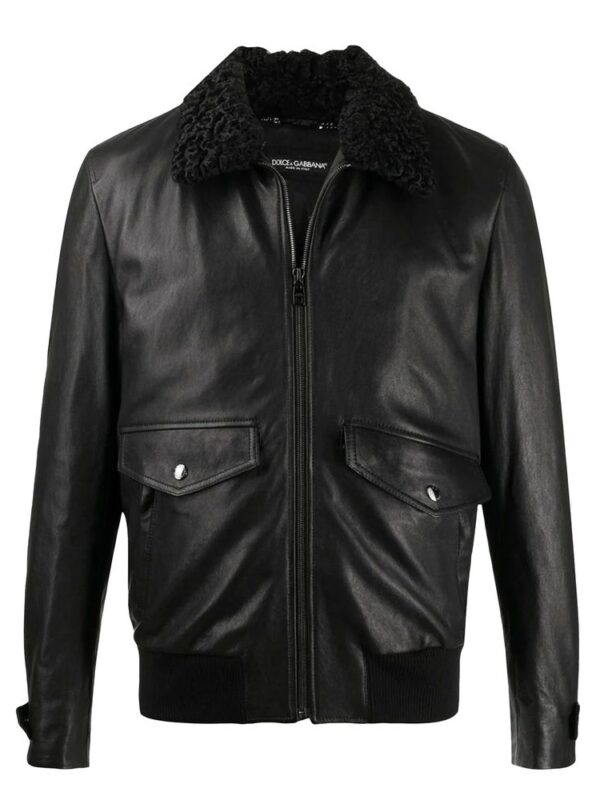 Dolce & Gabbana Black Lambskin Jacket