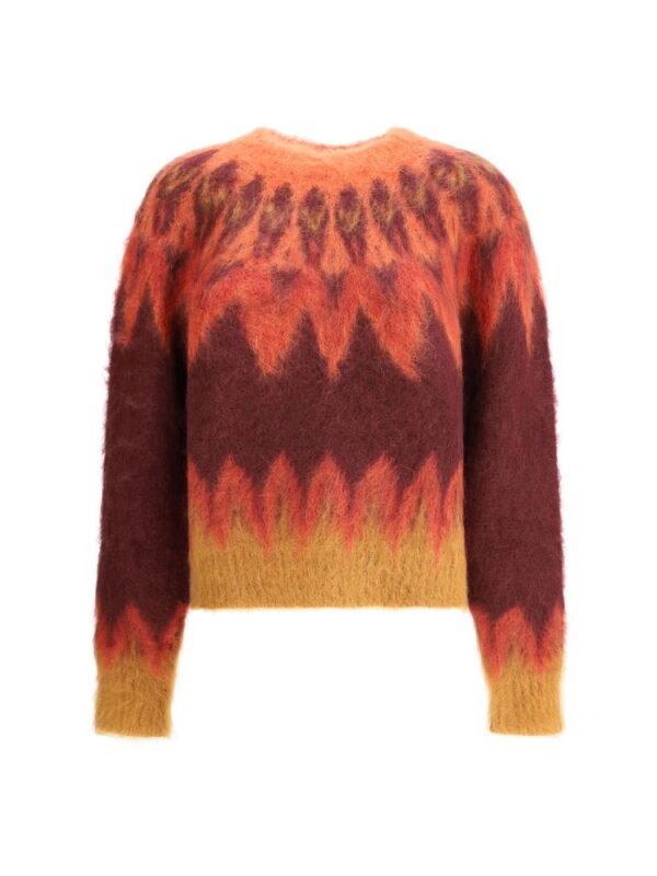 Violet & Orange Tie-Dye Wool Sweater with Burnt Edges, Cozy and Stylish Knitwear for Fall and Winter, Lux Brands Exclusive.