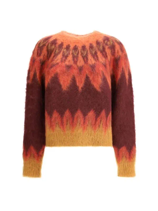Violet & Orange Tie-Dye Wool Sweater with Burnt Edges, Cozy and Stylish Knitwear for Fall and Winter, Lux Brands Exclusive.