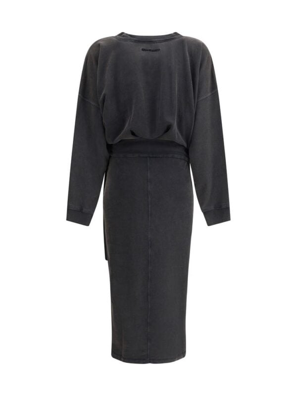 Black oversized sweatshirt and matching high-waisted midi skirt set from Lux Brands for a chic casual look. Comfortable, stylish, perfect for everyday wear with a trendy monochrome design.