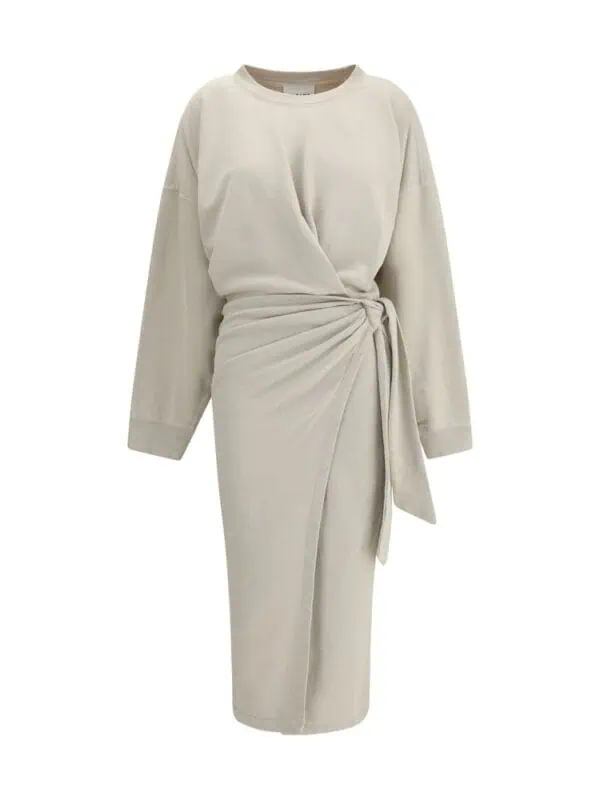 Lux Brands - Elegant beige long sweatshirt and matching skirt set with knotted detail, perfect for stylish casual and lounge wear. Made from soft, high-quality fabric.