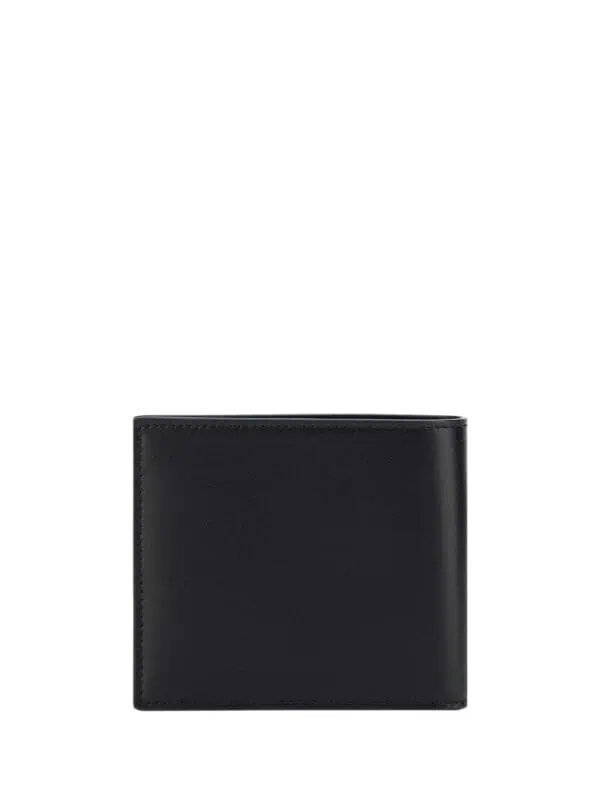 Black leather men's wallet for luxury fashion and everyday use. Slim, stylish, and high-quality design perfect for sophisticated accessories. Durable with secure cash and card slots.