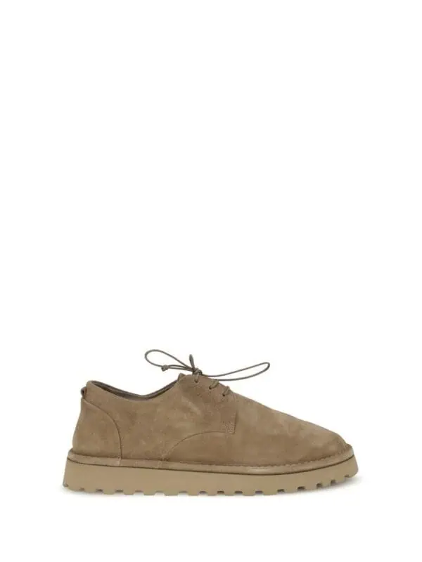 Beige suede casual lace-up shoes with chunky rubber sole for comfortable everyday wear. Ideal for stylish, relaxed looks and versatile outfits. Crafted for durability and modern fashion.