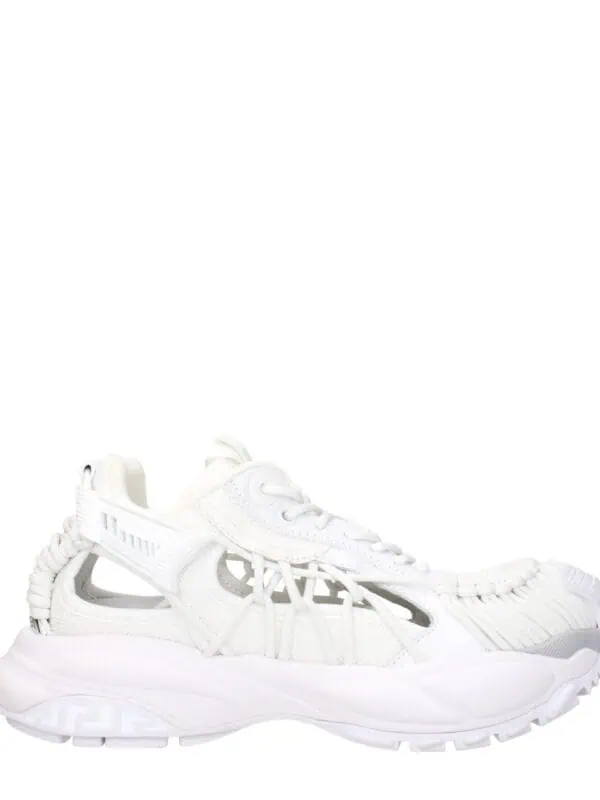 Lux White Luxury Sneakers with Mesh and Unique Design for Men and Women.