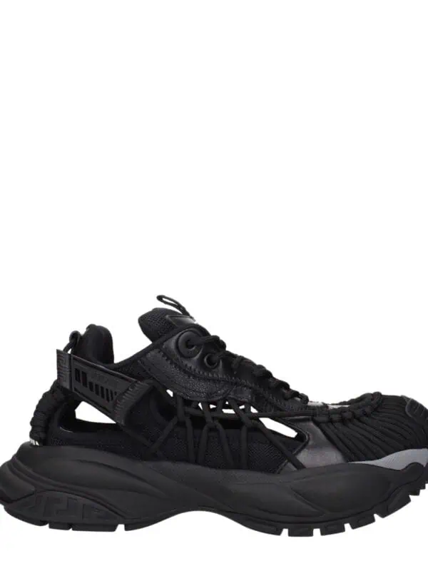 Lux Brands men's black athletic sneaker with mesh and leather accents, designed for style and comfort. Perfect for casual wear or athletic activities, showcasing modern fashion trends.