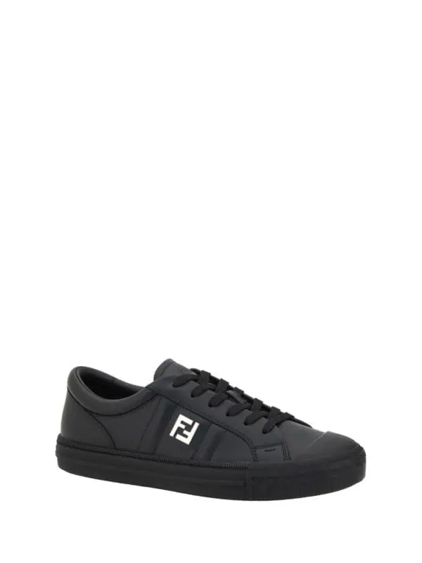 Black luxury designer sneaker with logo detail from Fendi, stylish and comfortable for casual or upscale wear. Perfect for fashion-forward individuals seeking high-end footwear.
