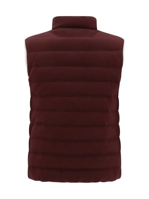 Lux Brands puffer vest in deep burgundy color, stylish and insulated for warmth and comfort. Perfect for casual wear or outdoor activities during cold weather.