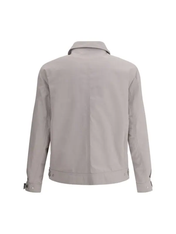 Light gray men's casual jacket with buttoned cuffs and classic collar, stylish and versatile for everyday wear.