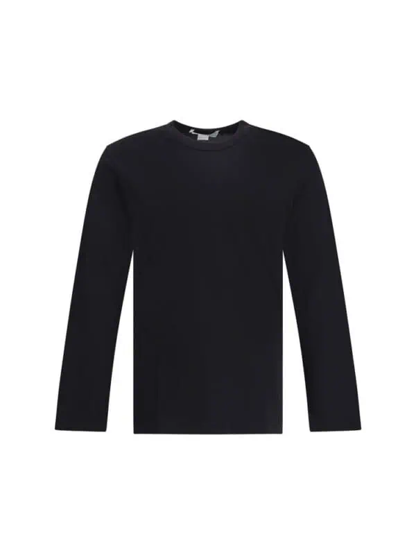Black long sleeve crewneck t-shirt for men, versatile and stylish casual wear. Made from high-quality fabric for comfort and durability, perfect for everyday fashion.